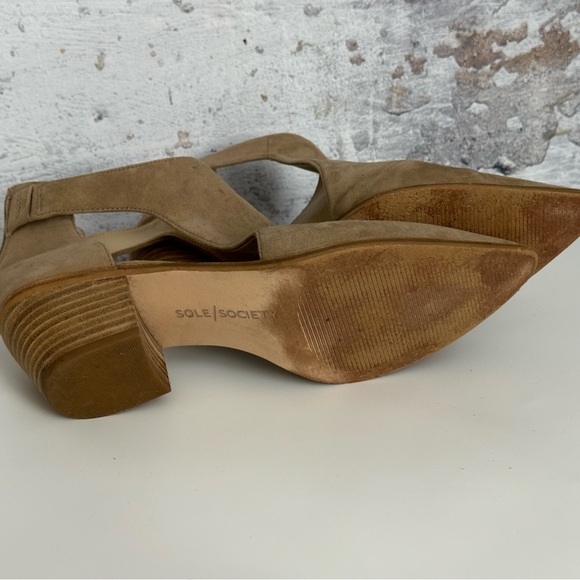 SOLE / SOCIETY Lanette Pointy Toed Booties - Tan - Picture 3 of 7